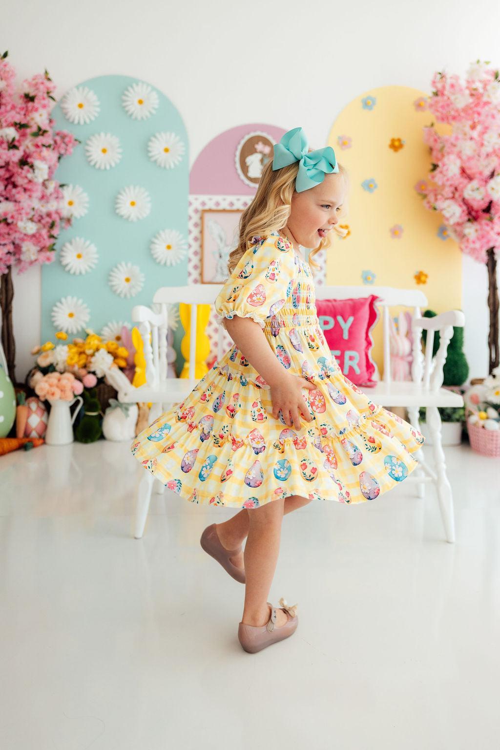 Easter Picnic Smocked Ruffle Dress 1