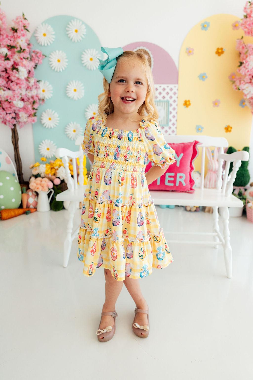 Easter Picnic Smocked Ruffle Dress 4