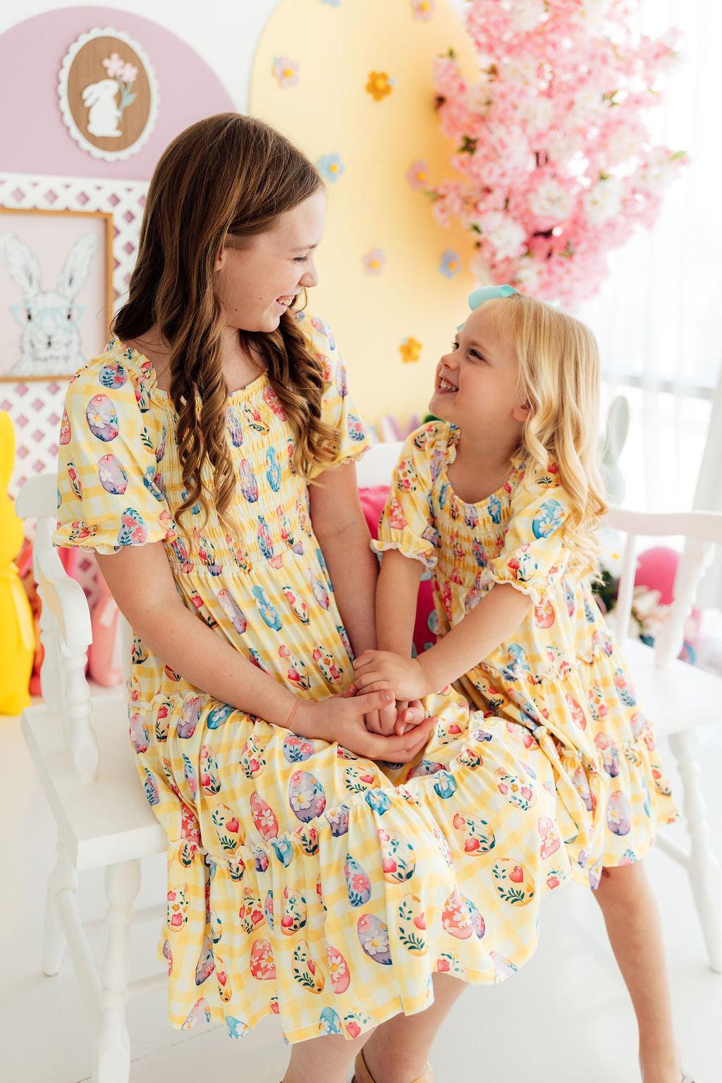 Easter Picnic Smocked Ruffle Dress 3