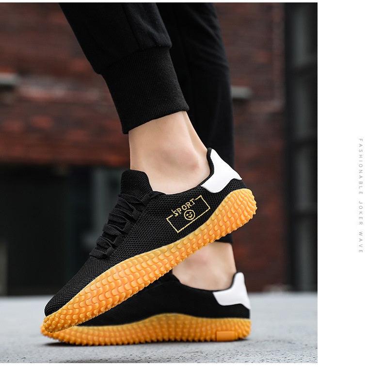 Men's Black Sneakers Mesh Breathable Shoes Male Fashion Black Athletic Footwear Flat Casual Walking Shoes Breathable Casual Shoes Couple Fashion Lace Up Mens Sneakers 4