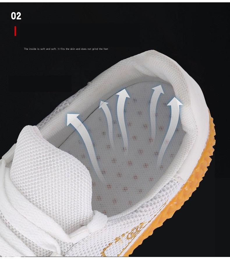Men's Black Sneakers Mesh Breathable Shoes Male Fashion Black Athletic Footwear Flat Casual Walking Shoes Breathable Casual Shoes Couple Fashion Lace Up Mens Sneakers 22