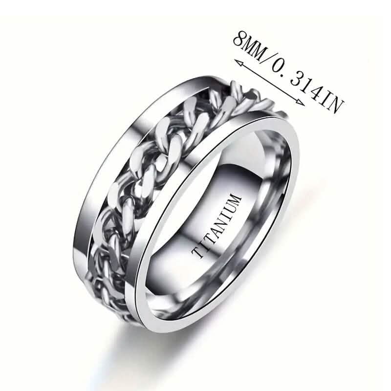 Men's 8mm Titanium Steel Ring 2