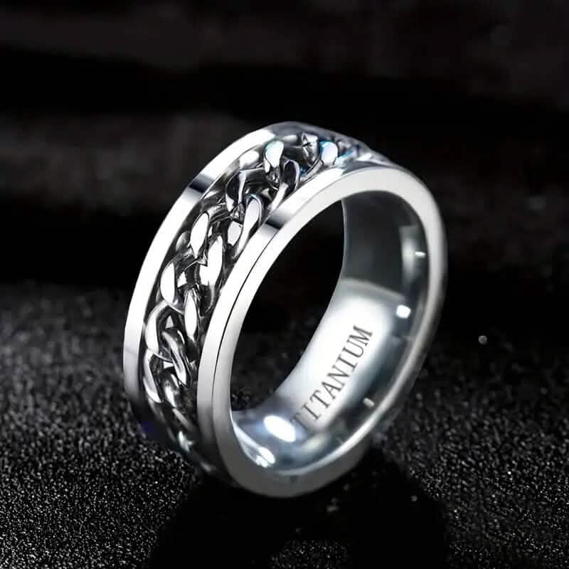 Men's 8mm Titanium Steel Ring 4