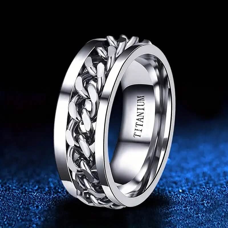 Men's 8mm Titanium Steel Ring 3