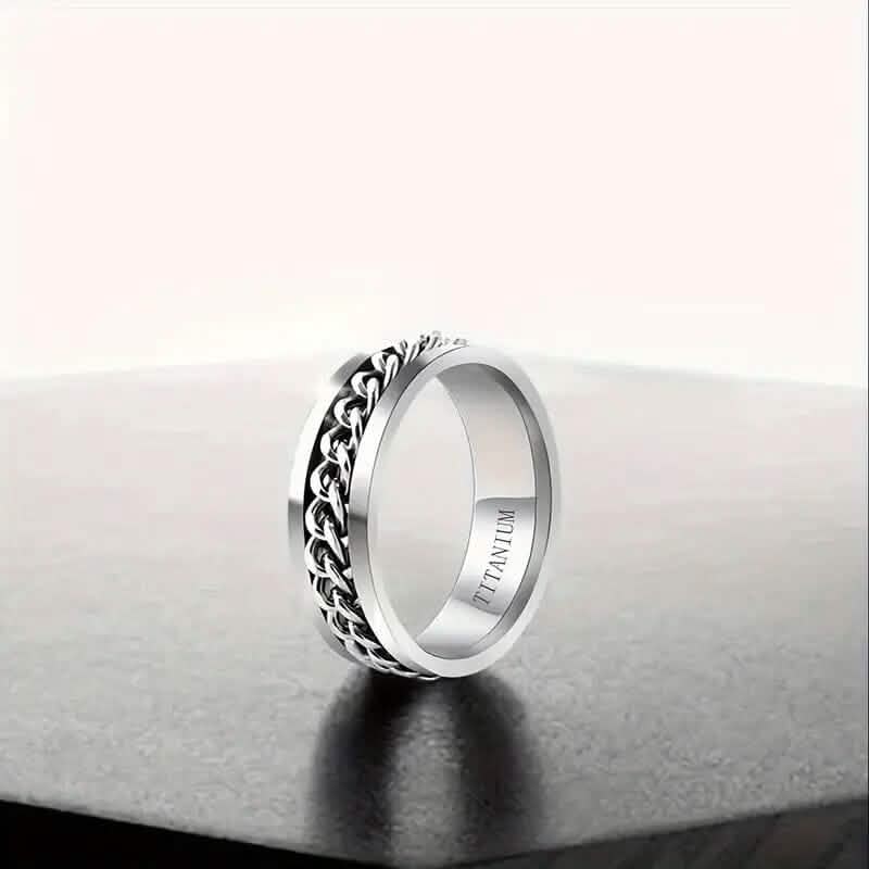 Men's 8mm Titanium Steel Ring 5