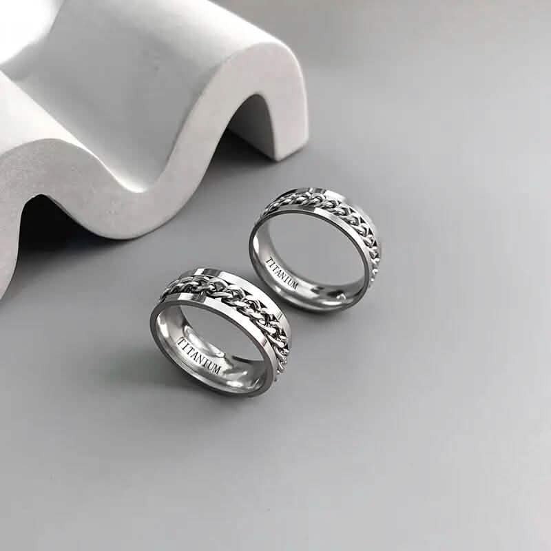 Men's 8mm Titanium Steel Ring 6
