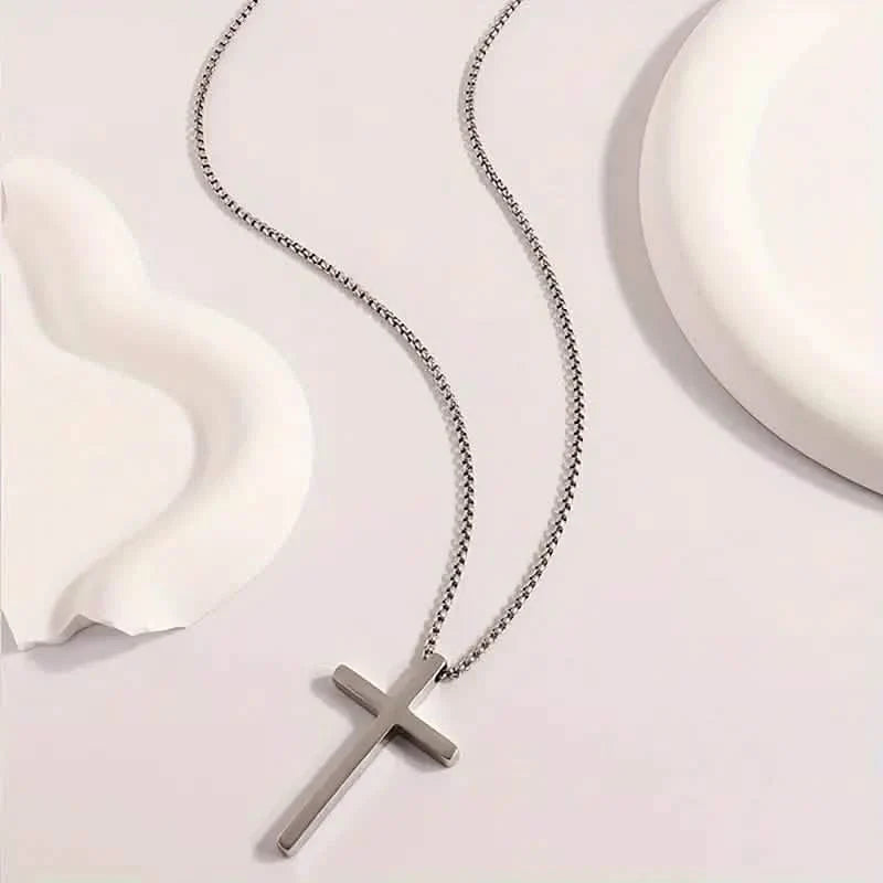Fashion Stainless Steel Cross Pendant Unisex Necklace 5