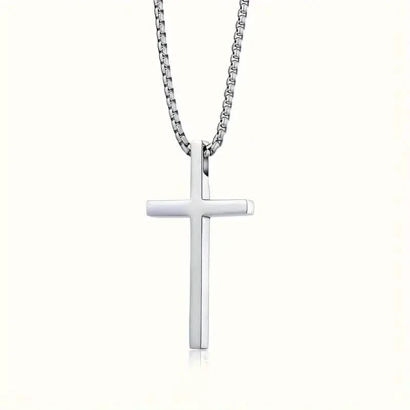 Fashion Stainless Steel Cross Pendant Unisex Necklace 6