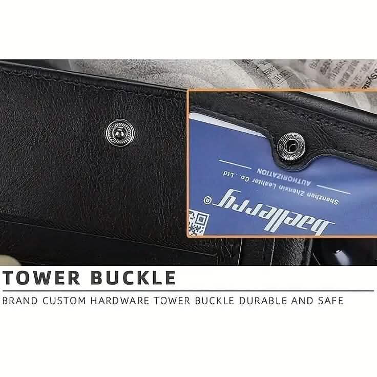 Men's Short Multi-Card Slots Tri-Fold Zipper Coin Pocket Wallet 8