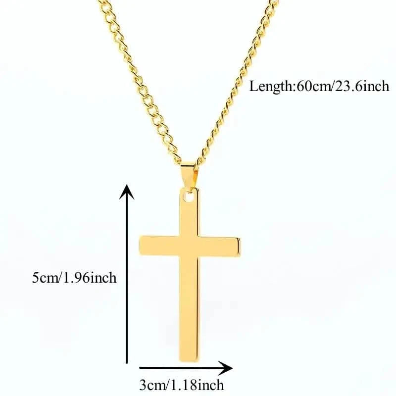 Men's Simple Black Cross Pendant Necklace 3