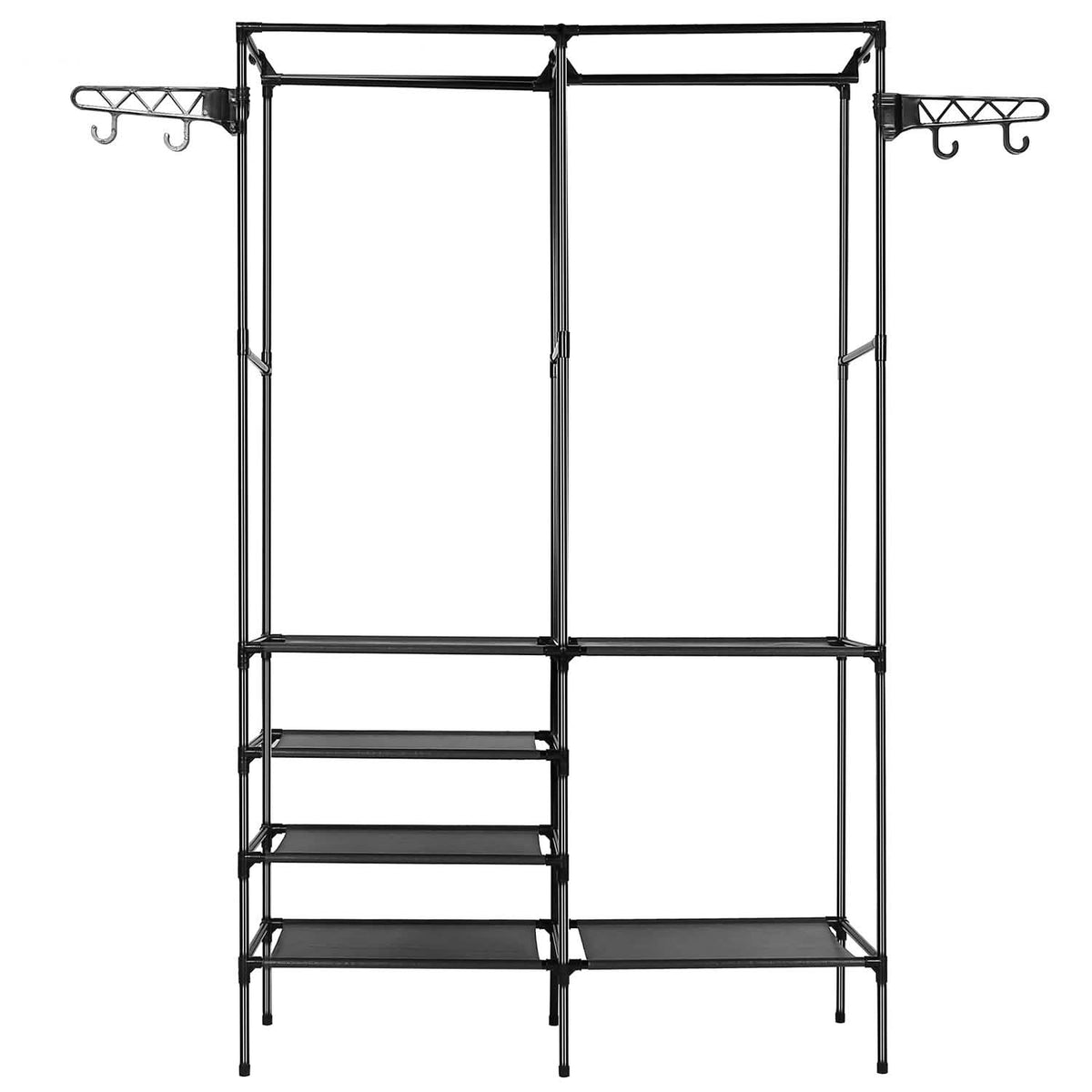 Metal Garment Rack Shoe Clothing Organizer Shelves 6