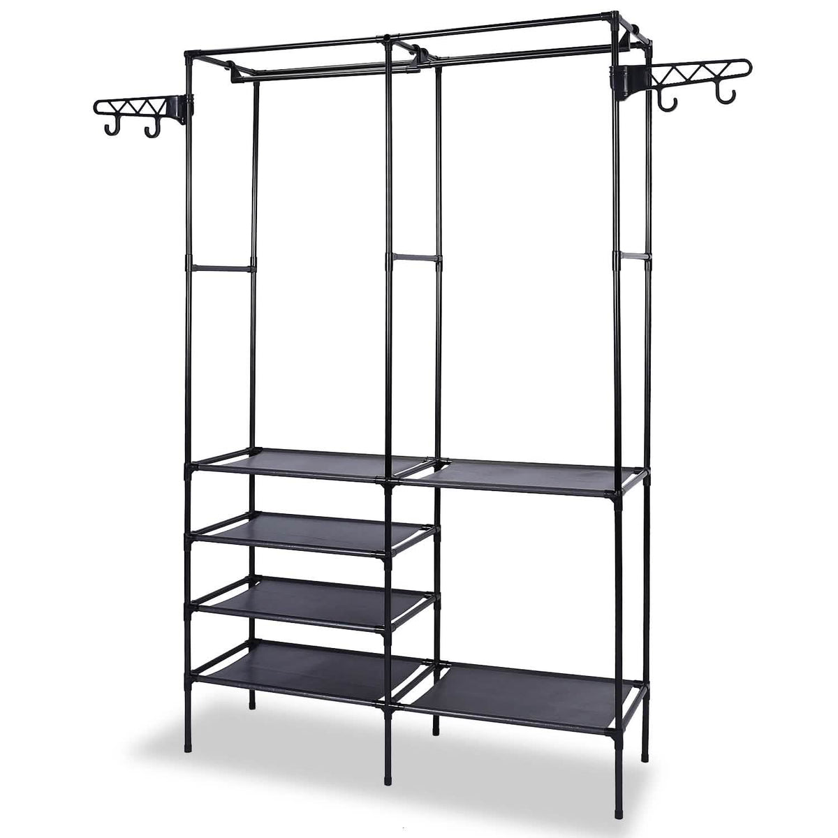 Metal Garment Rack Shoe Clothing Organizer Shelves 5