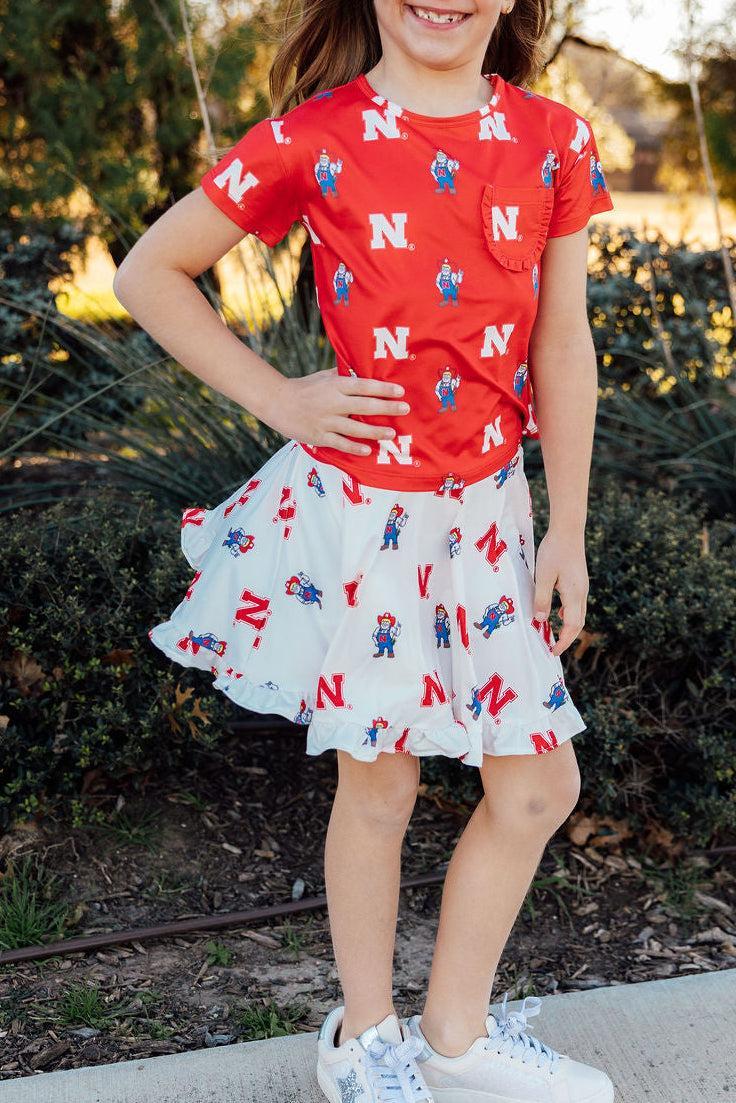 Nebraska White Herbie Husker Twirl Skort 1