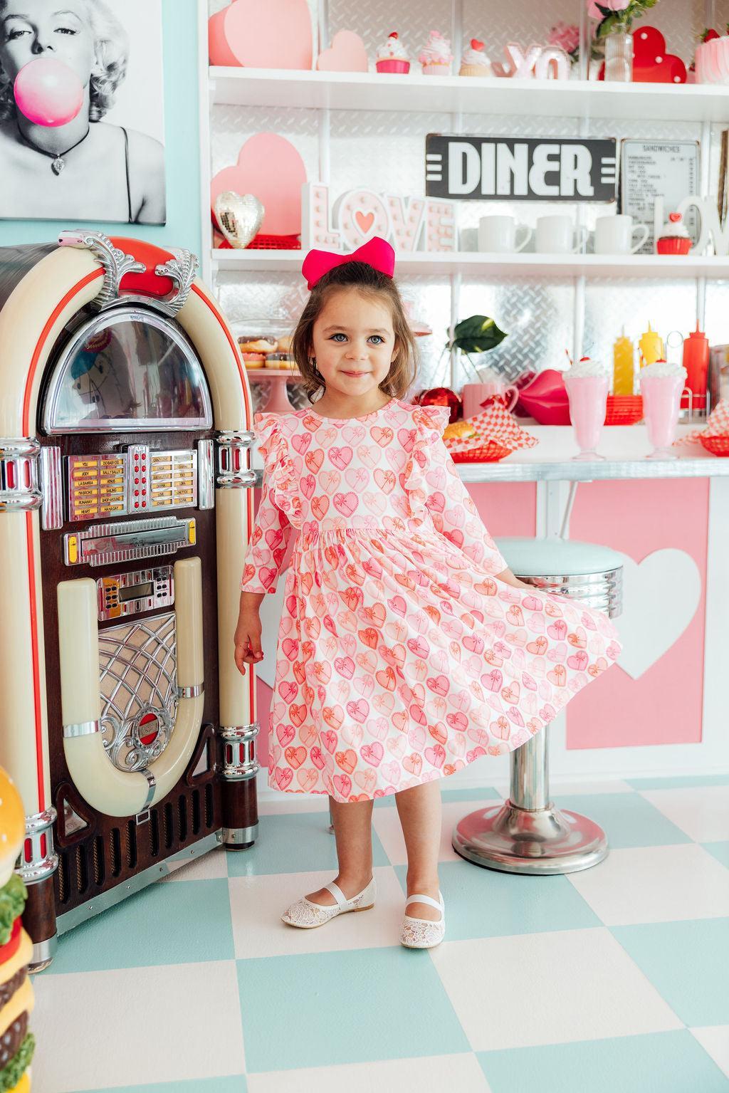 Melt My Heart 3/4 Sleeve Ruffle Twirl Dress 10