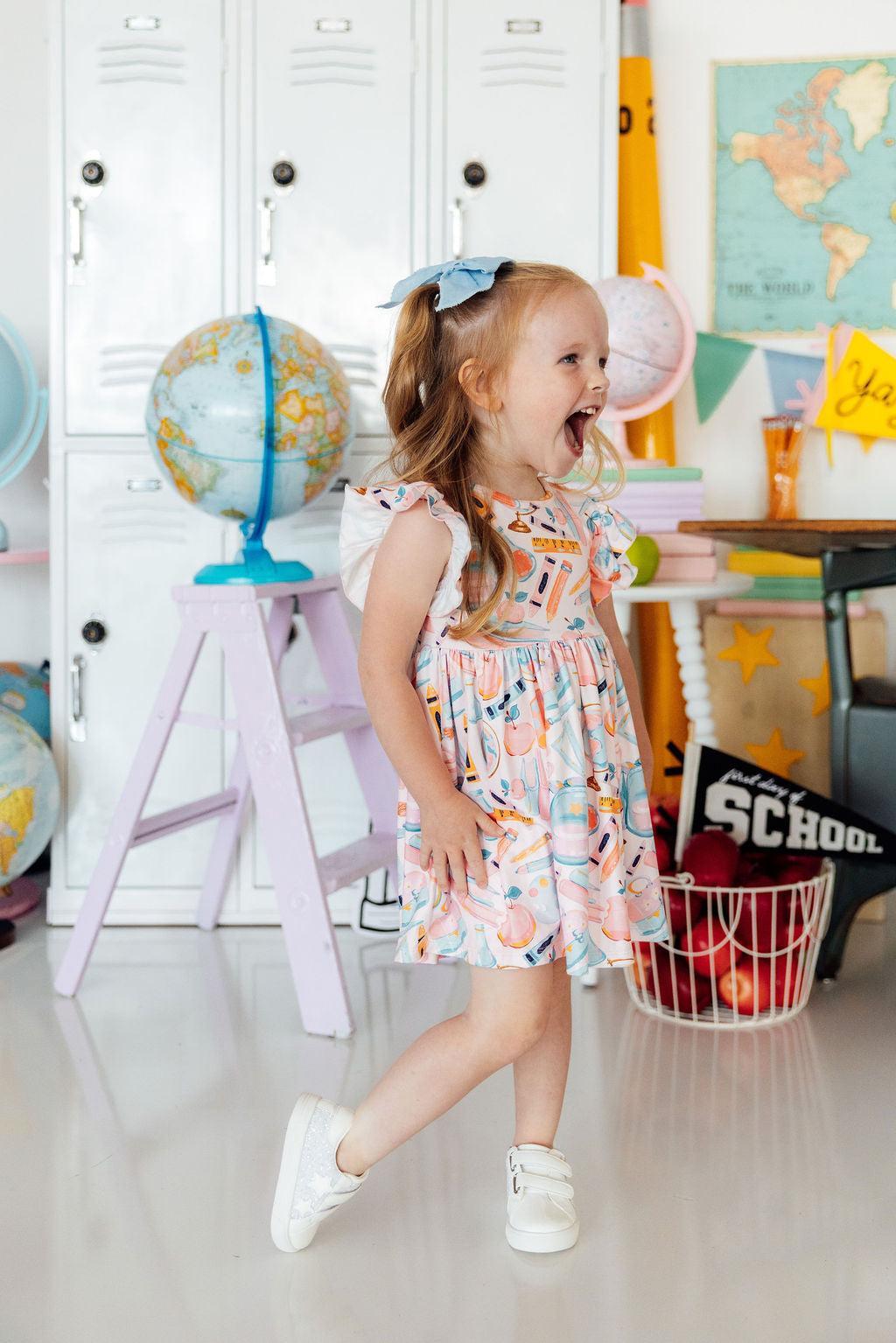 Class Act Flutter Sleeve Twirl Dress 2