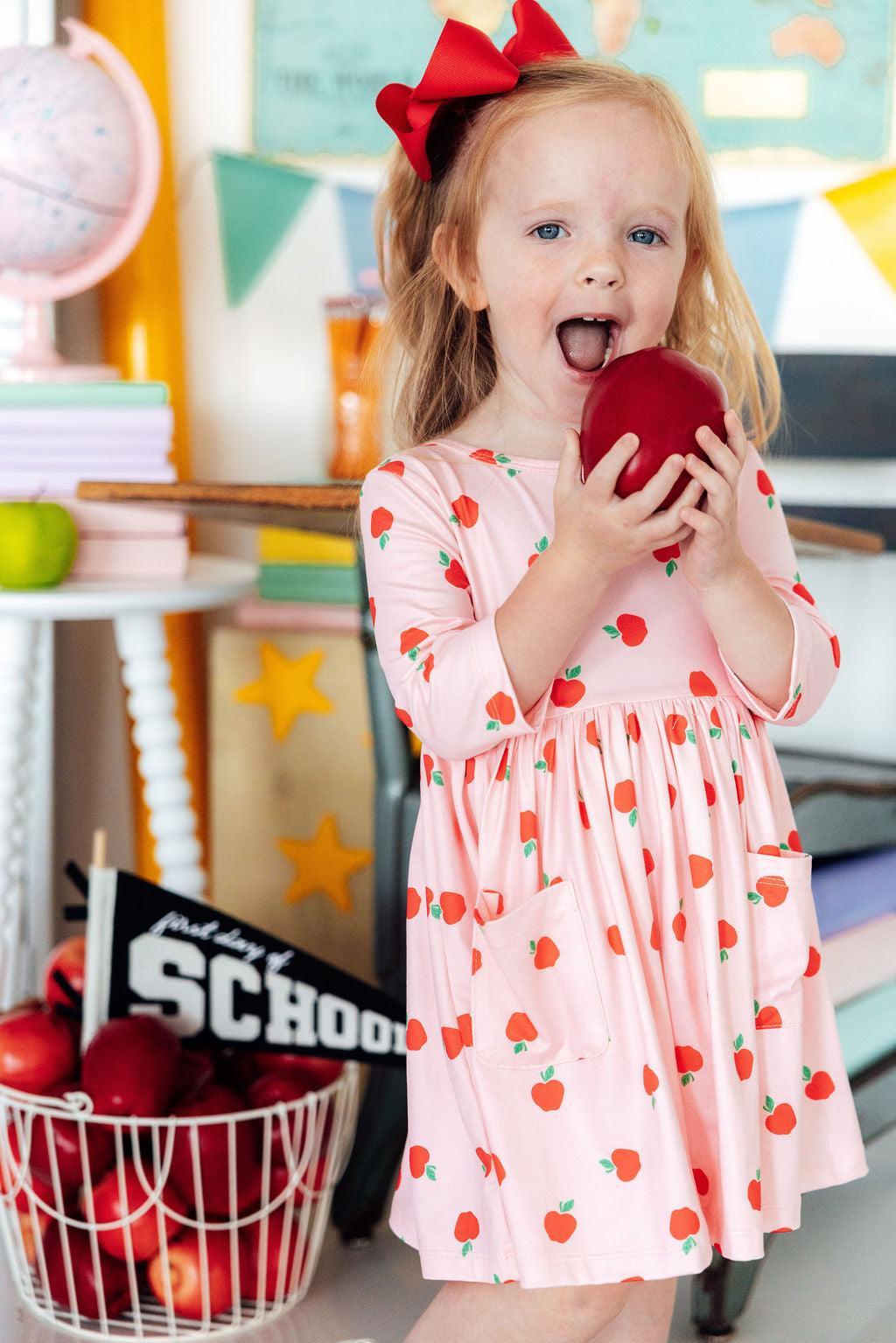 An Apple a Day 3/4 Sleeve Pocket Twirl Dress 5