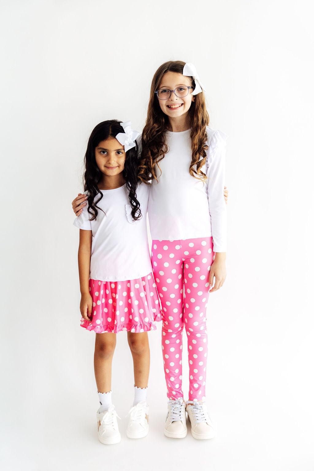 Pink Polka Dots Ruffle Twirl Skort 4