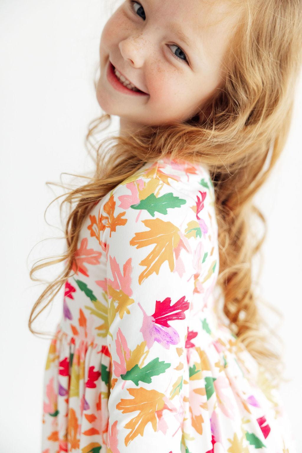 Falling Leaves 3/4 Sleeve Pocket Twirl Dress 4