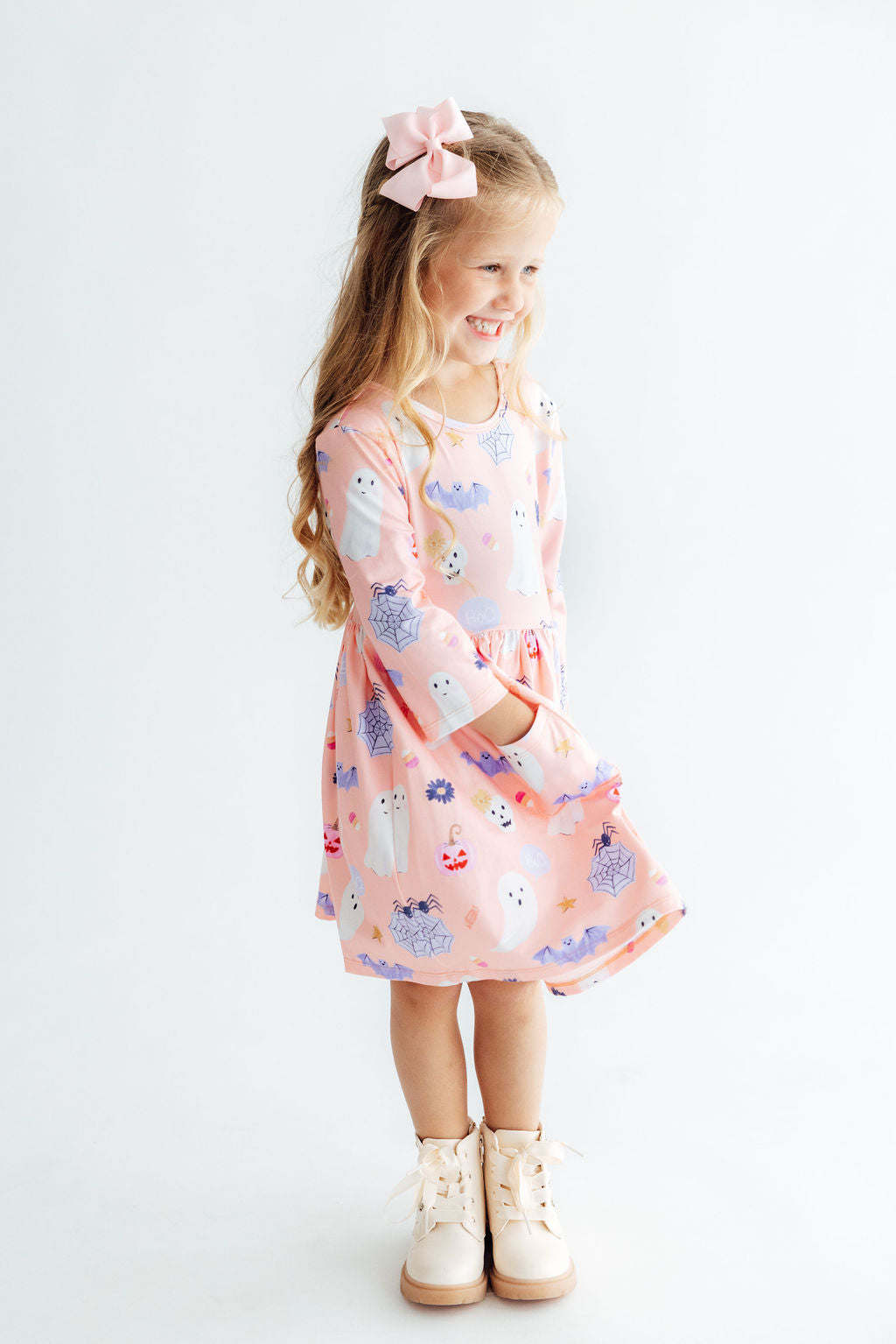 Spooky Sweetheart 3/4 Sleeve Pocket Twirl Dress 6