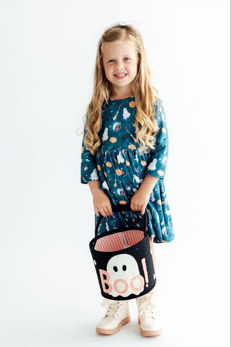 Happy Haunting 3/4 Sleeve Pocket Twirl Dress 5