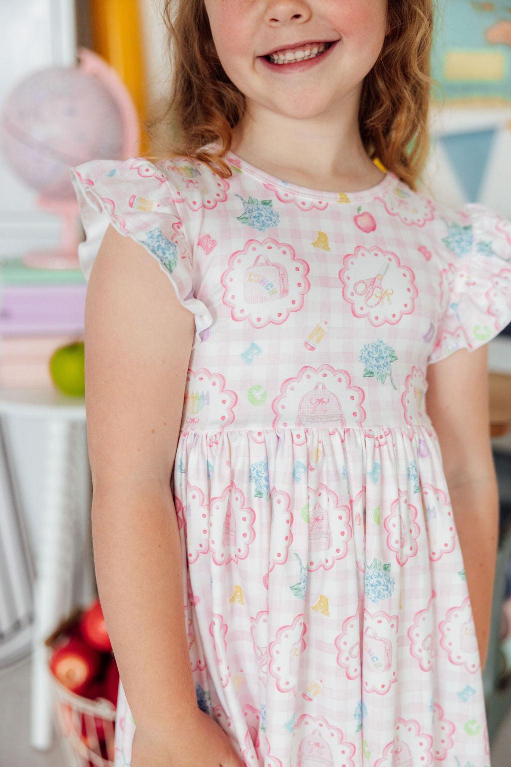 Apple of My Eye Flutter Sleeve Twirl Dress 3