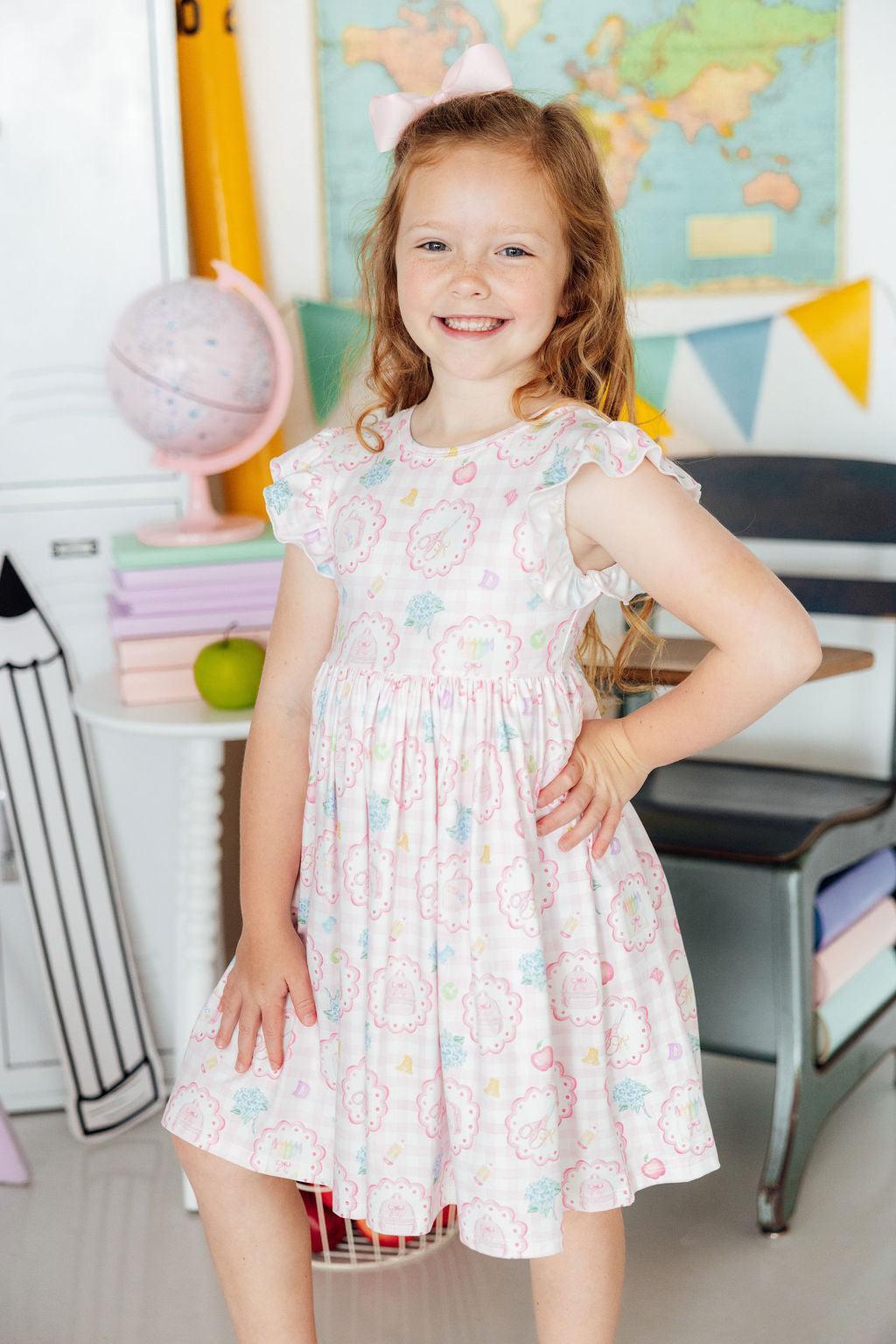 Apple of My Eye Flutter Sleeve Twirl Dress 1