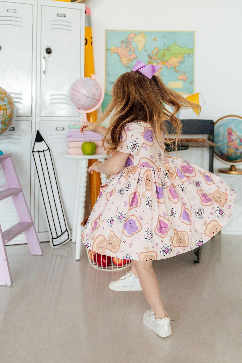 SALE Peanut Butter Jelly Time S/S Pocket Twirl Dress 2
