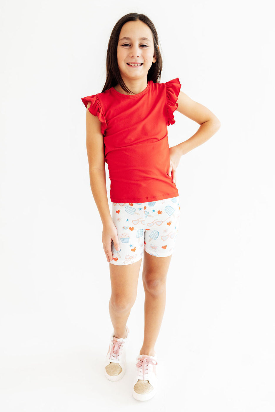 Red, White & Sweet Twirl Shorts 4