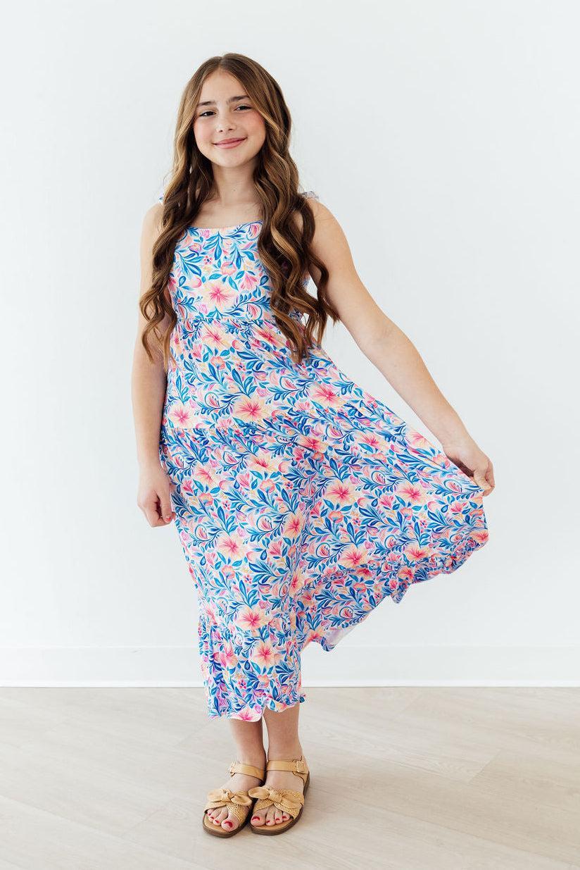 Watercolor Floral Ruffle Maxi Dress 2