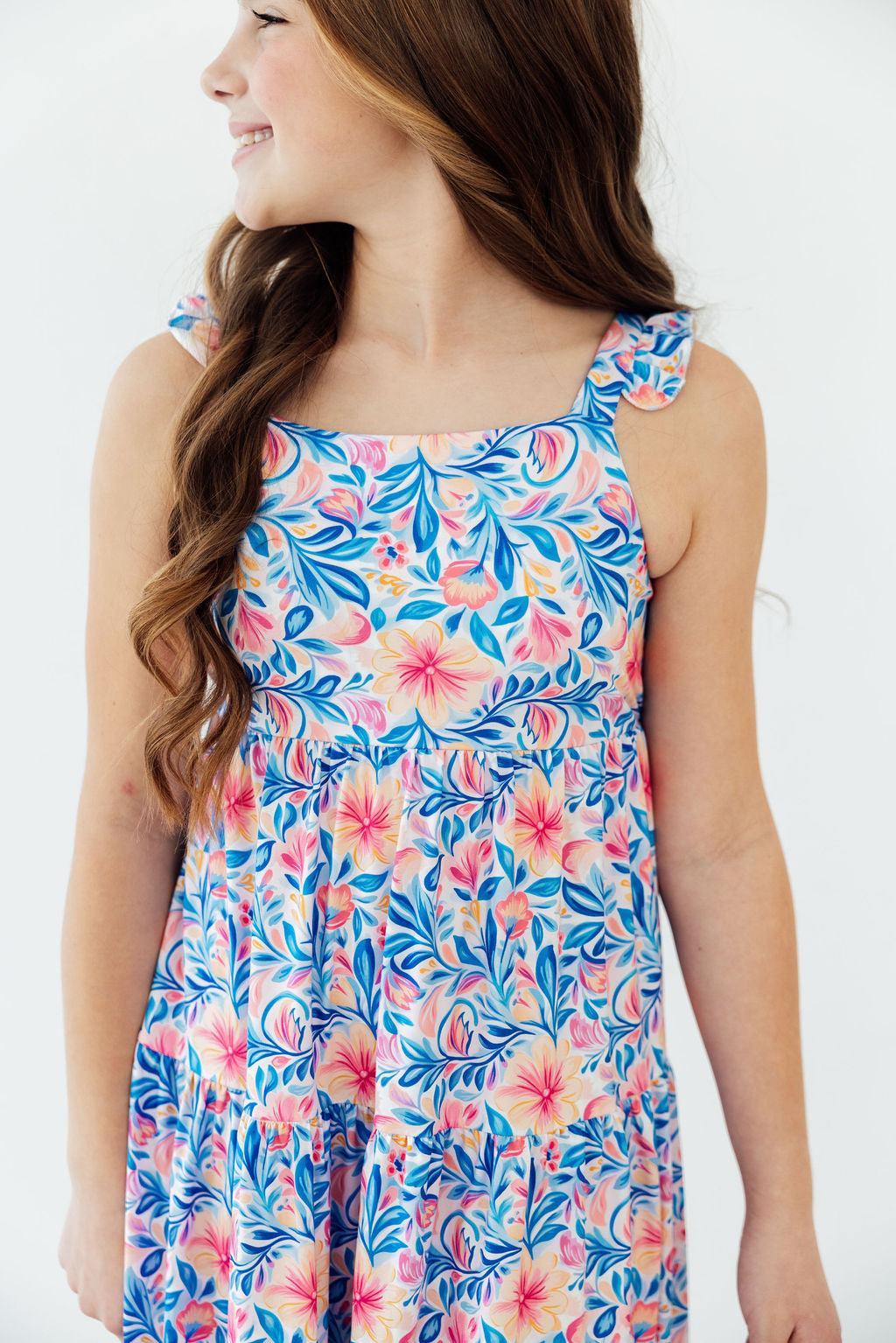 Watercolor Floral Ruffle Maxi Dress 1