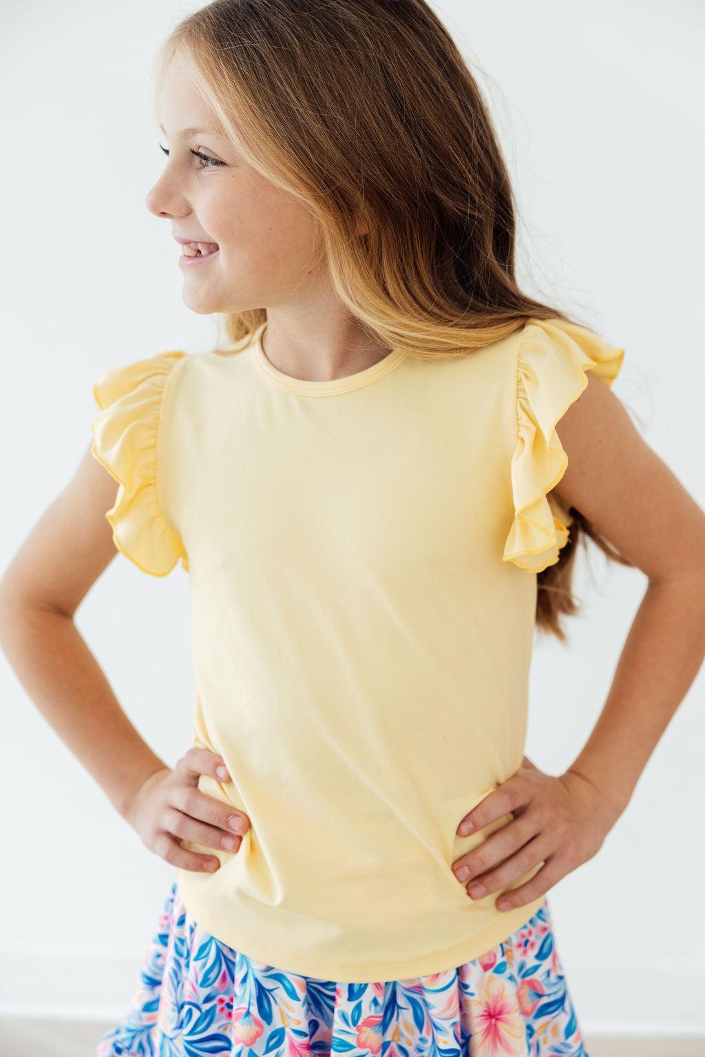 Butter Yellow S/S Ruffle Tee 2