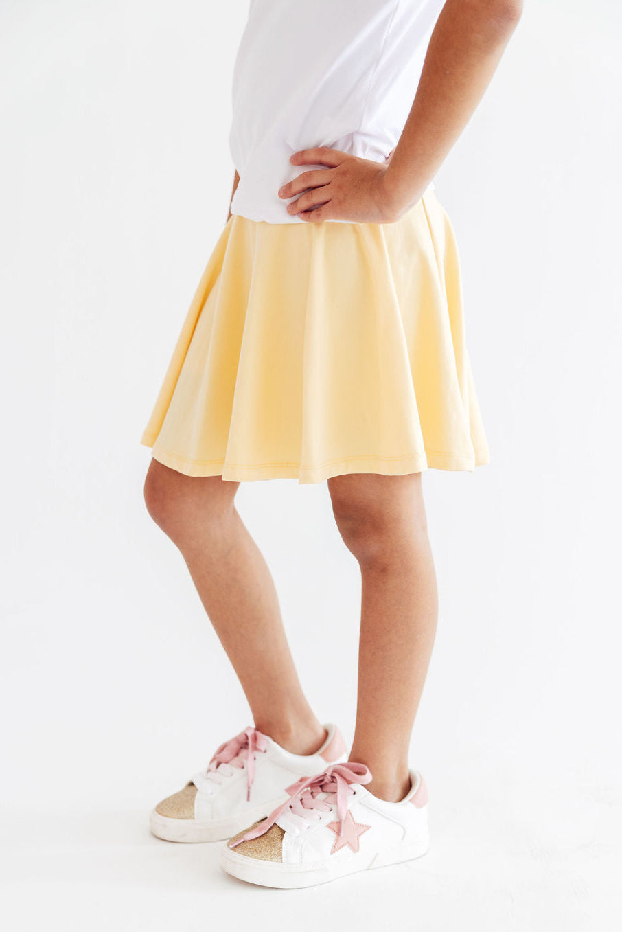 Butter Yellow Twirl Skort 1