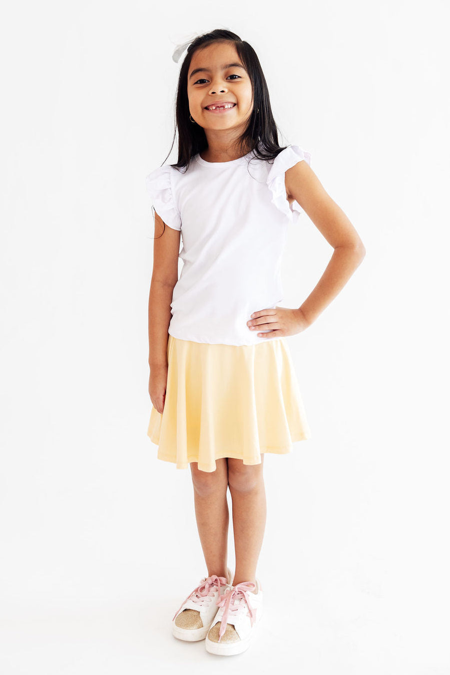 Butter Yellow Twirl Skort 2