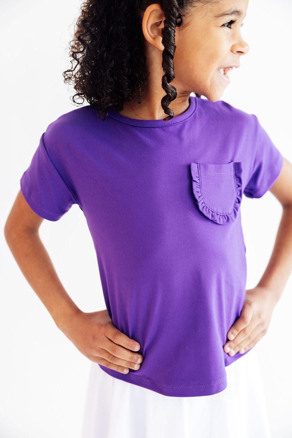 Purple Ruffle Pocket Tee 2