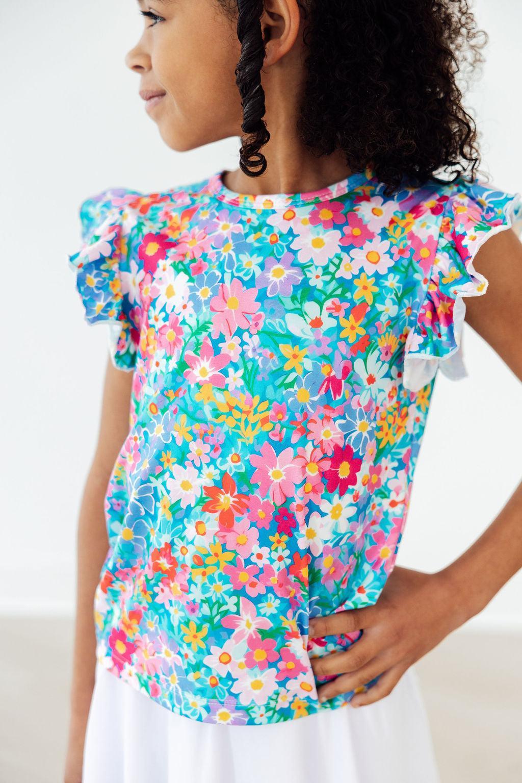 Preppy Floral S/S Ruffle Tee 2