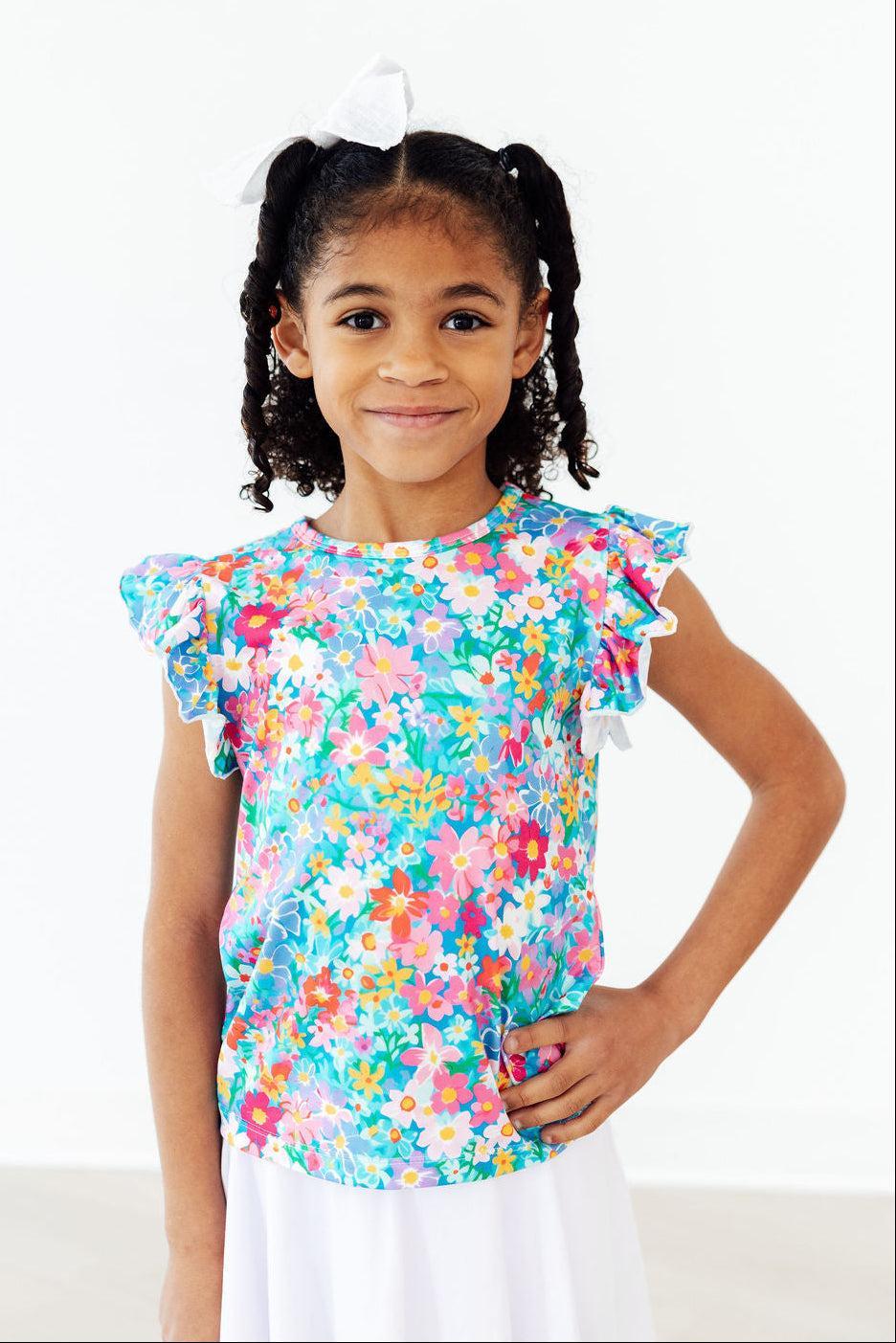 Preppy Floral S/S Ruffle Tee 8