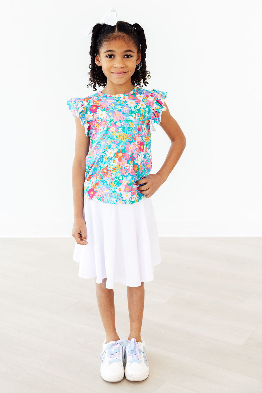 Preppy Floral S/S Ruffle Tee 9