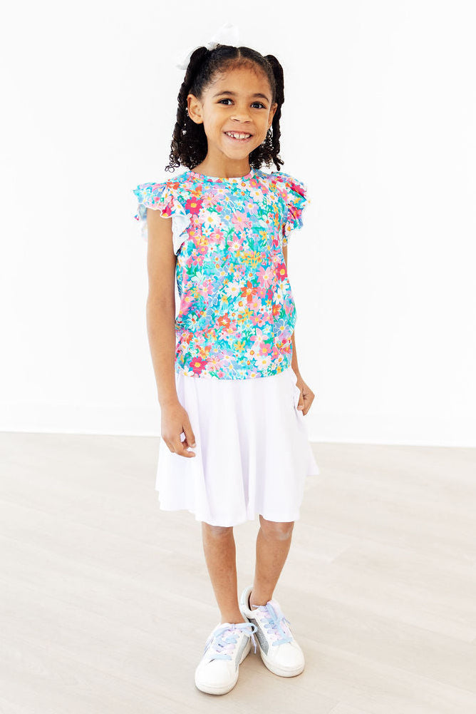 Preppy Floral S/S Ruffle Tee 4
