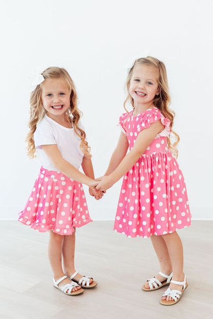 Pink Polka Dots Ruffle Twirl Skort 2