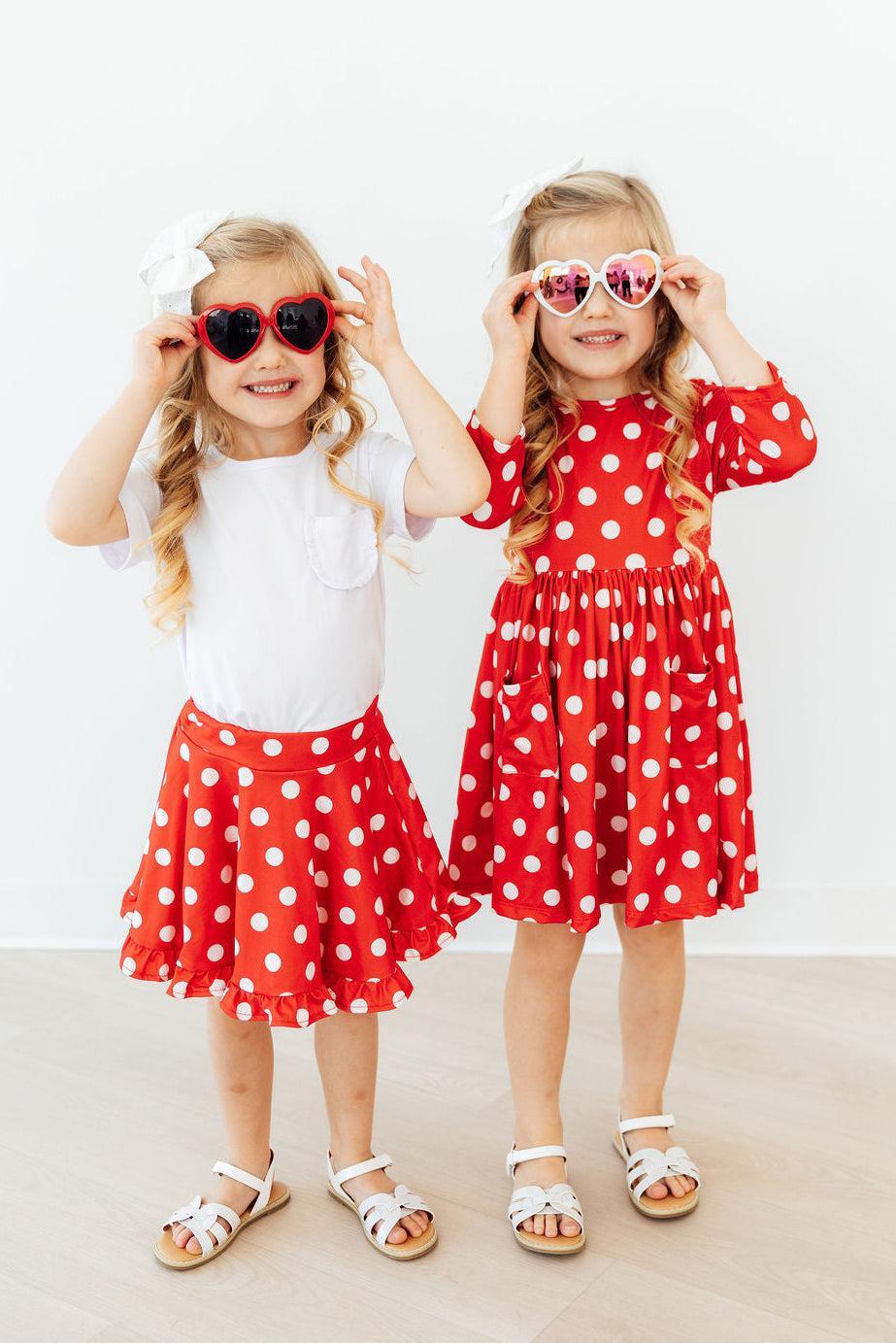 Red Polka Dots Ruffle Twirl Skort 2