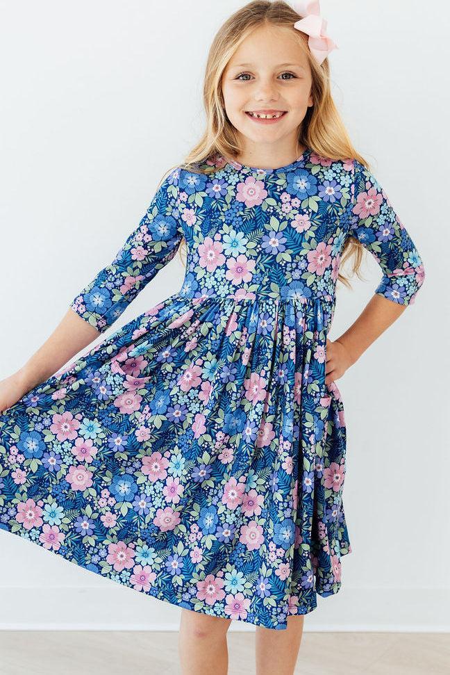 Whimsy 3/4 Sleeve Pocket Twirl Dress 5