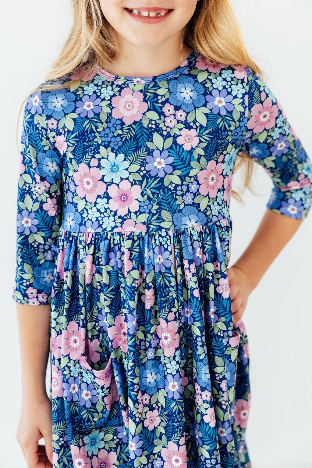 Whimsy 3/4 Sleeve Pocket Twirl Dress 1
