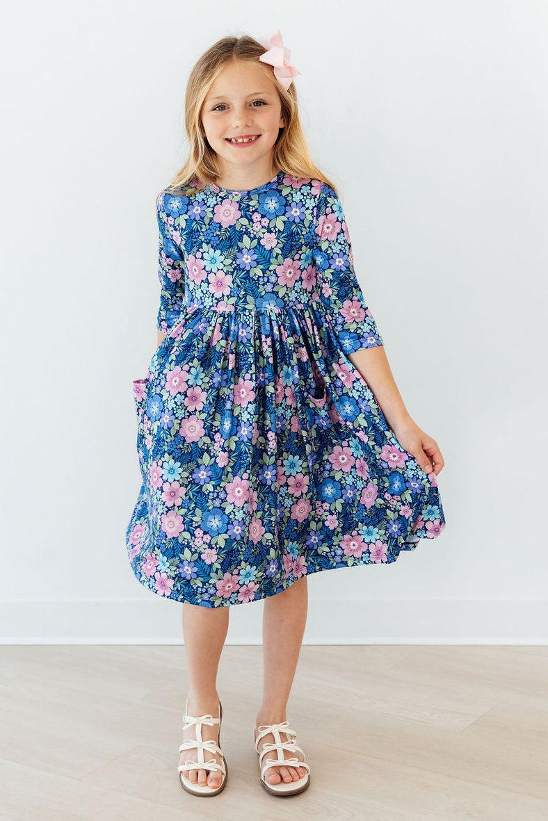Whimsy 3/4 Sleeve Pocket Twirl Dress 3