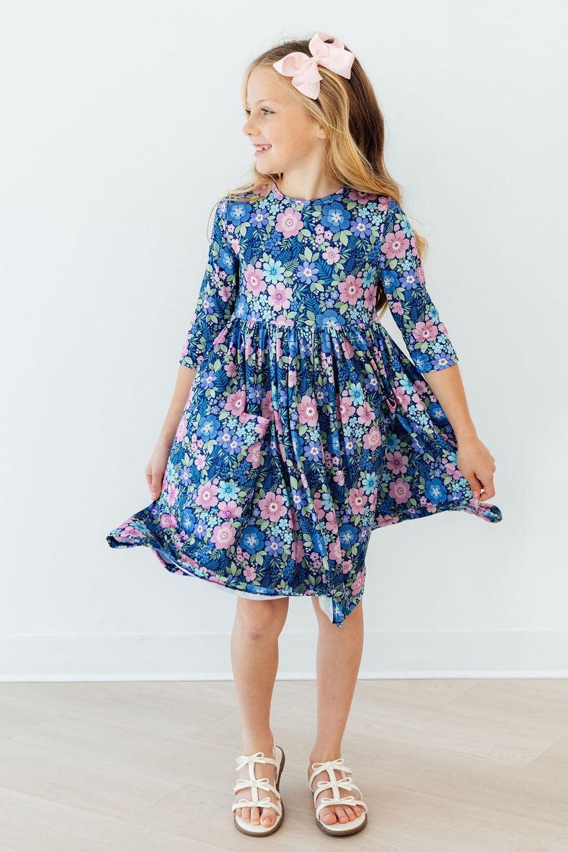 Whimsy 3/4 Sleeve Pocket Twirl Dress 4