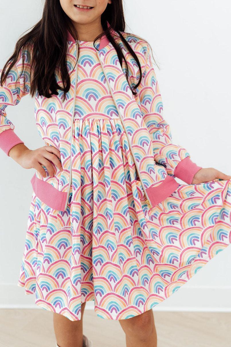 Watercolor Rainbows Satin Jacket 3