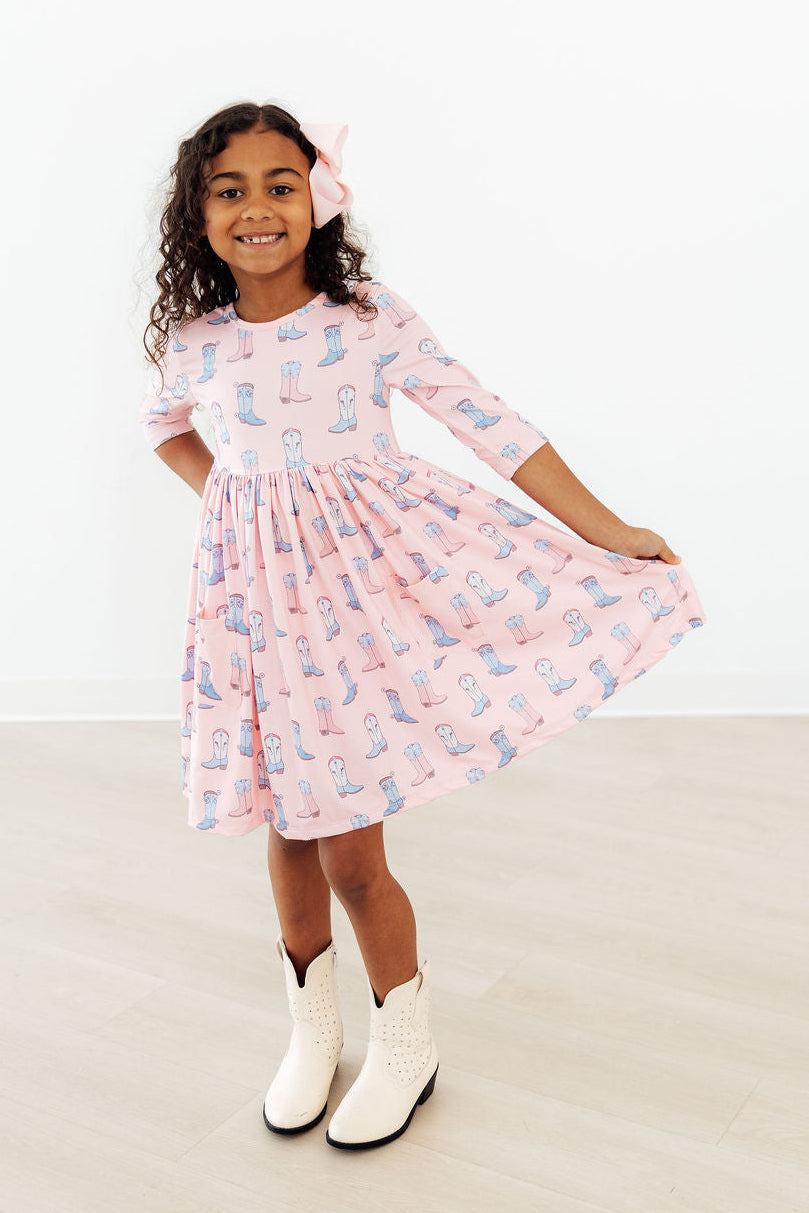 Ribbons & Rodeos 3/4 Sleeve Pocket Twirl Dress 4