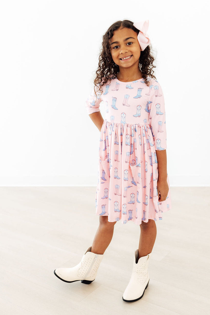 Ribbons & Rodeos 3/4 Sleeve Pocket Twirl Dress 3