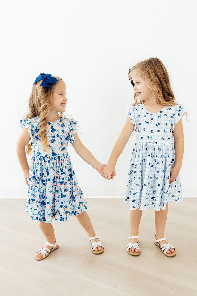 Berry Cute Flutter Sleeve Twirl Dress 2