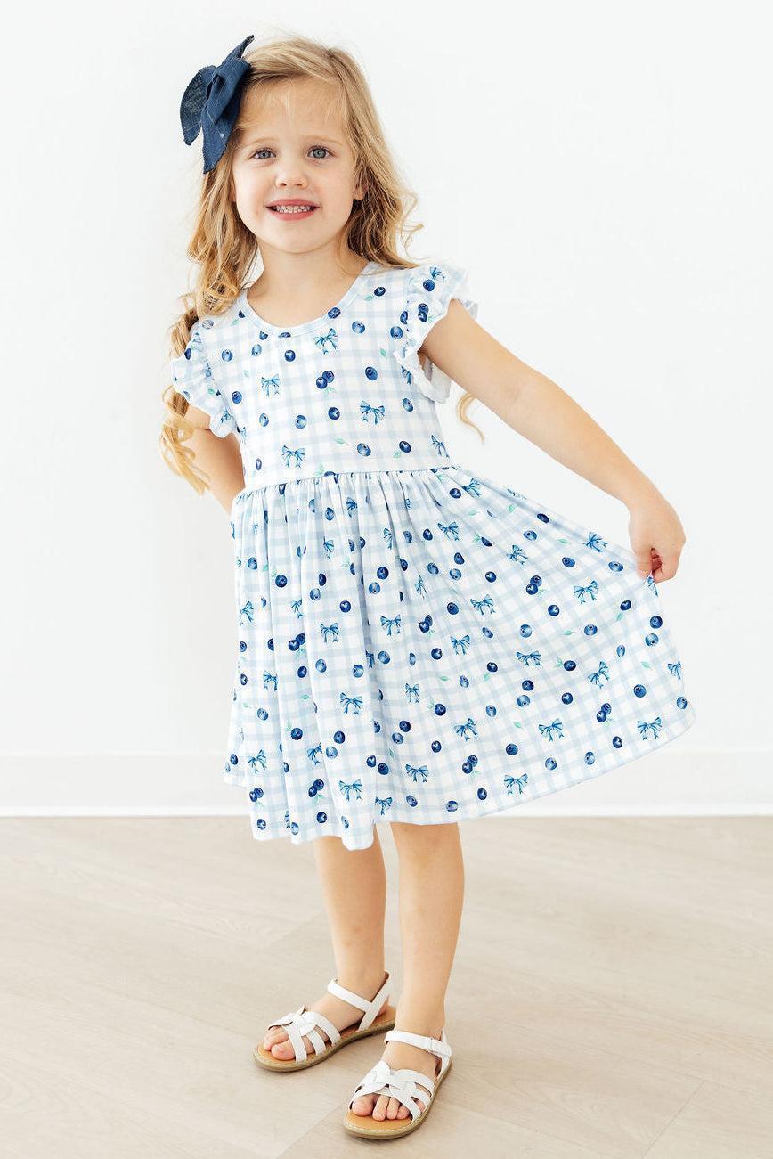 Berry Cute Flutter Sleeve Twirl Dress 3