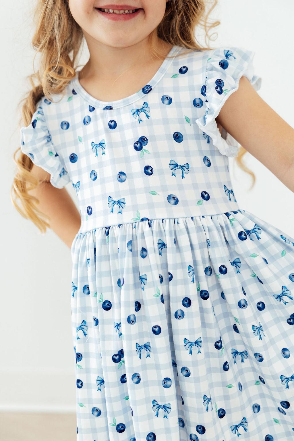 Berry Cute Flutter Sleeve Twirl Dress 1